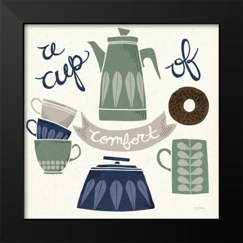 A Cup of Comfort Winter Black Modern Wood Framed Art Print by Urban, Mary