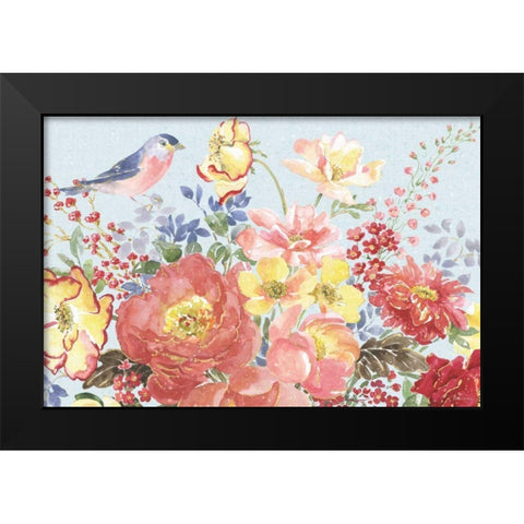 Floral Focus II Blue Black Modern Wood Framed Art Print by Grove, Beth