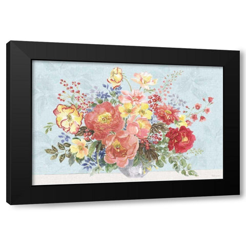 Floral Focus V Blue Black Modern Wood Framed Art Print with Double Matting by Grove, Beth