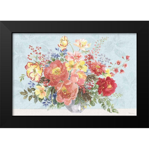 Floral Focus V Blue Black Modern Wood Framed Art Print by Grove, Beth