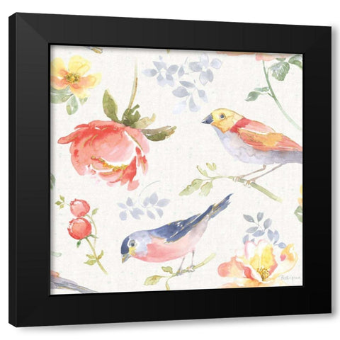 Floral Focus Pattern IIIA Black Modern Wood Framed Art Print with Double Matting by Grove, Beth