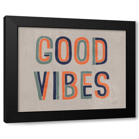 Retro Words I Gray Crop Black Modern Wood Framed Art Print with Double Matting by Marshall, Laura