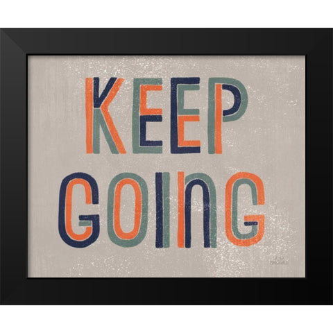 Retro Words II Gray Crop Black Modern Wood Framed Art Print by Marshall, Laura