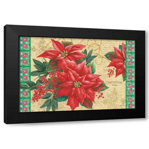 Christmas Floral Black Modern Wood Framed Art Print with Double Matting by Grove, Beth