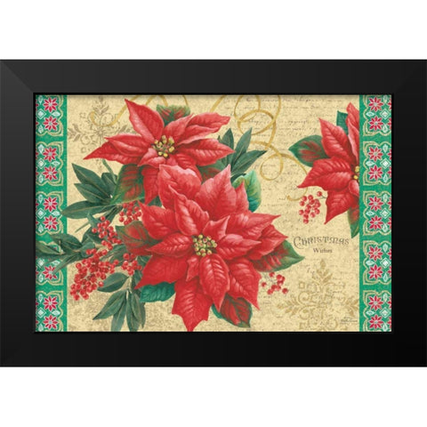 Christmas Floral Black Modern Wood Framed Art Print by Grove, Beth