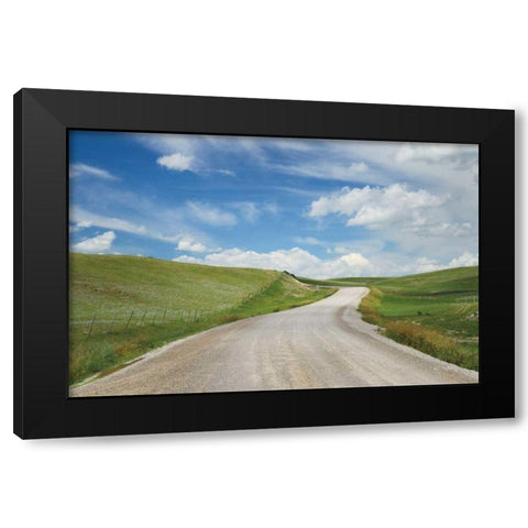 Gravel Road Near Choteau Montana I Black Modern Wood Framed Art Print with Double Matting by Majchrowicz, Alan