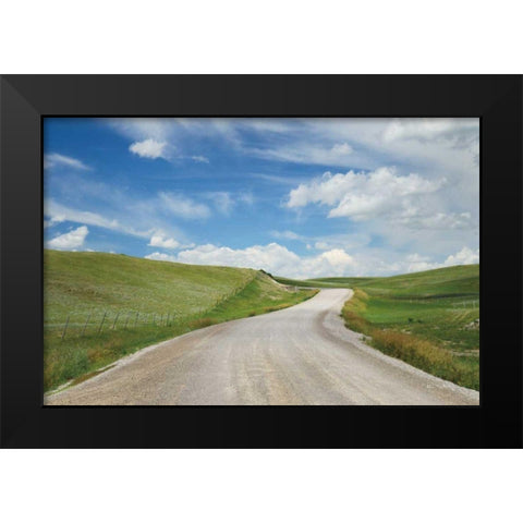 Gravel Road Near Choteau Montana I Black Modern Wood Framed Art Print by Majchrowicz, Alan