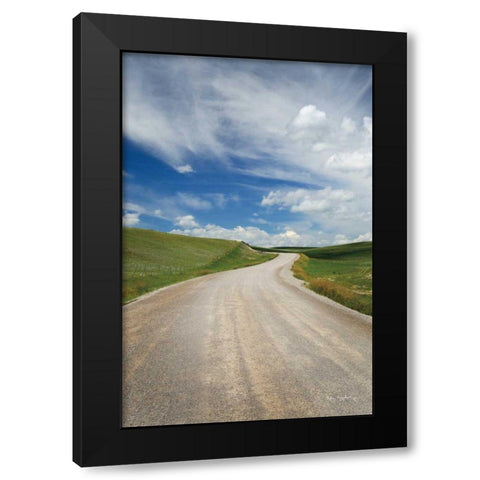 Gravel Road Near Choteau Montana II Black Modern Wood Framed Art Print with Double Matting by Majchrowicz, Alan