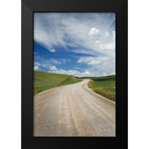 Gravel Road Near Choteau Montana II Black Modern Wood Framed Art Print by Majchrowicz, Alan
