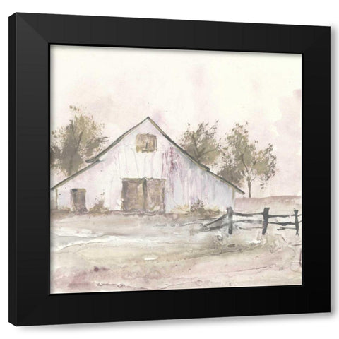 White Barn II Black Modern Wood Framed Art Print by Paschke, Chris