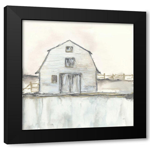 White Barn III Black Modern Wood Framed Art Print by Paschke, Chris