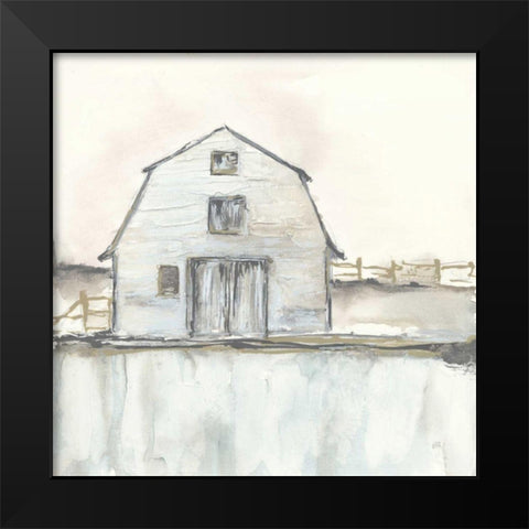 White Barn III Black Modern Wood Framed Art Print by Paschke, Chris