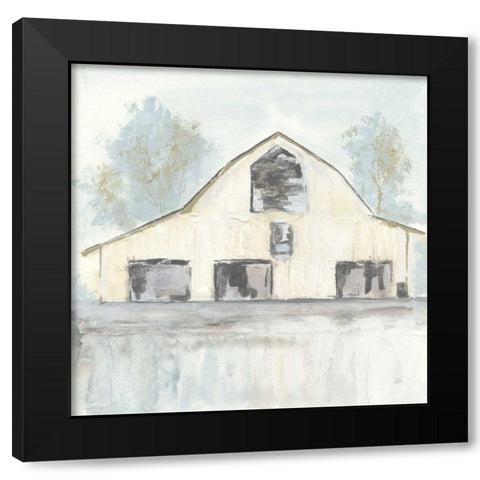 White Barn V Black Modern Wood Framed Art Print with Double Matting by Paschke, Chris