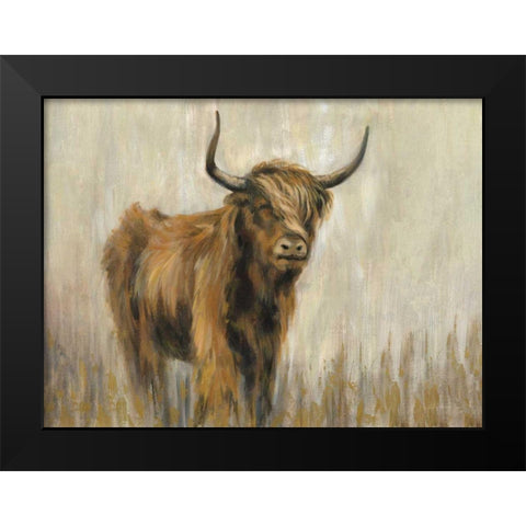 Highland Mountain Cow Black Modern Wood Framed Art Print by Vassileva, Silvia