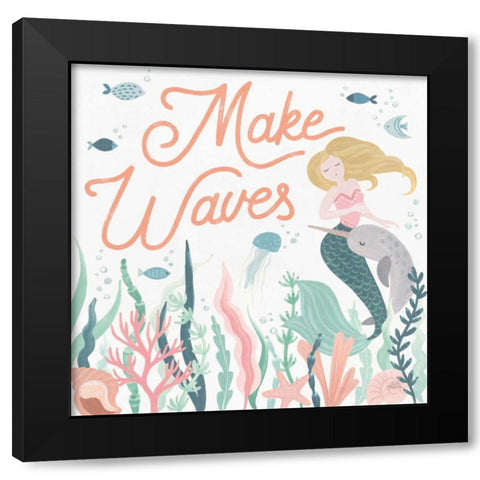 Under the Sea IV Black Modern Wood Framed Art Print by Marshall, Laura