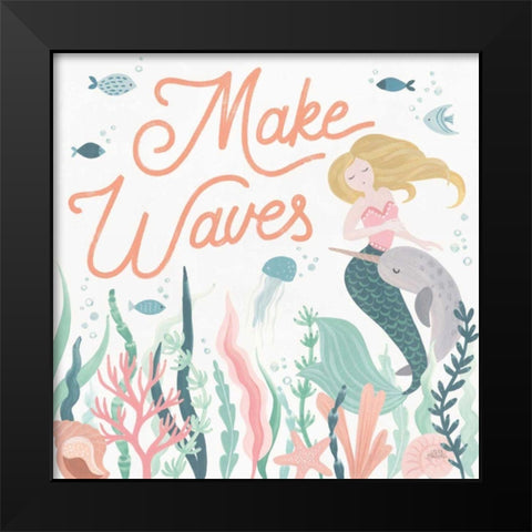 Under the Sea IV Black Modern Wood Framed Art Print by Marshall, Laura