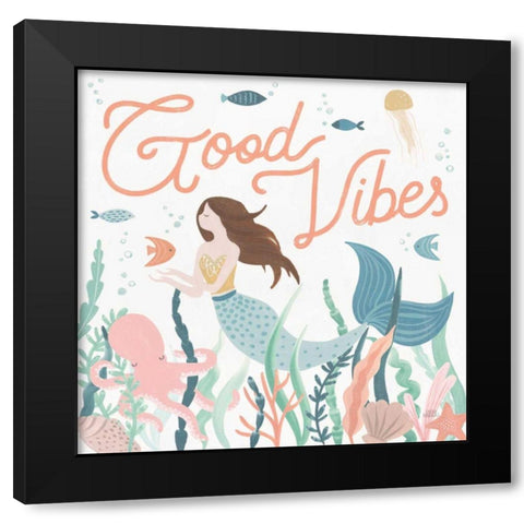 Under the Sea V Black Modern Wood Framed Art Print with Double Matting by Marshall, Laura