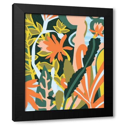 Cactus Flower Black Modern Wood Framed Art Print by Gallagher, Megan