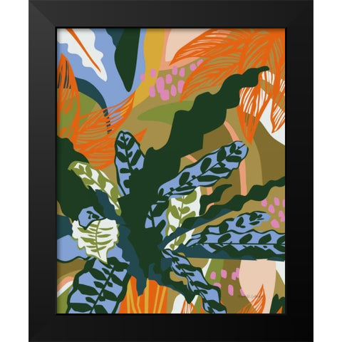 Calathea Black Modern Wood Framed Art Print by Gallagher, Megan