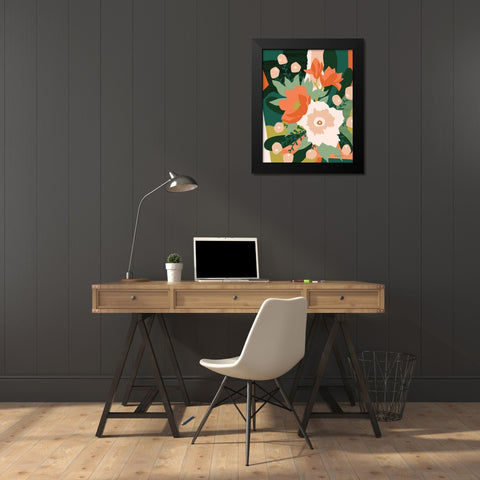 Stained Glass Black Modern Wood Framed Art Print by Gallagher, Megan