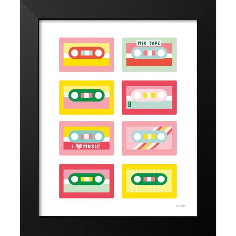 Lets Listen to Music III Black Modern Wood Framed Art Print by Kelle, Ann