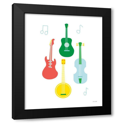 Lets Listen to Music IV Black Modern Wood Framed Art Print by Kelle, Ann
