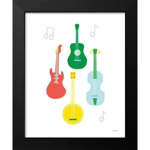 Lets Listen to Music IV Black Modern Wood Framed Art Print by Kelle, Ann