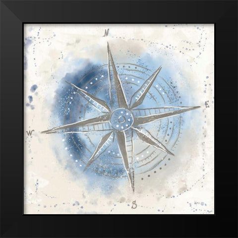 Explore the World II Blue Brown Black Modern Wood Framed Art Print by Charron, Veronique