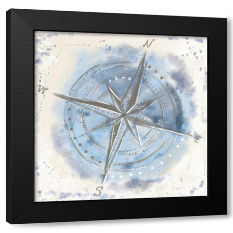 Explore the World III Blue Brown Black Modern Wood Framed Art Print with Double Matting by Charron, Veronique