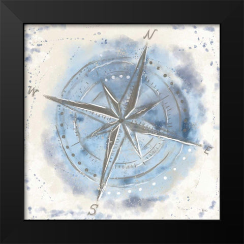 Explore the World III Blue Brown Black Modern Wood Framed Art Print by Charron, Veronique