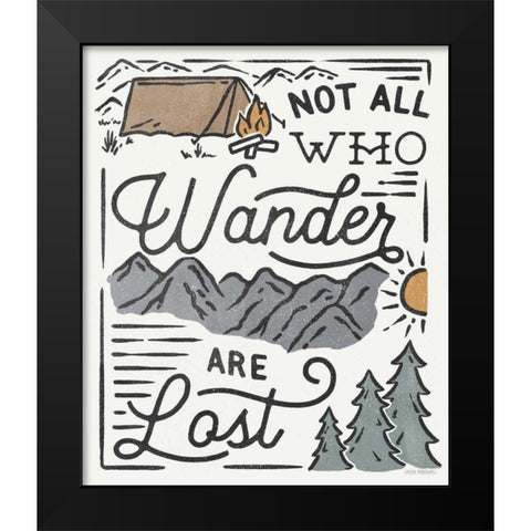 Adventurous V Wander Black Modern Wood Framed Art Print by Marshall, Laura