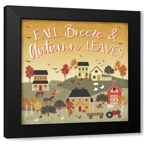 Harvest Village III Script Black Modern Wood Framed Art Print with Double Matting by Marshall, Laura