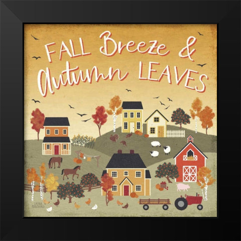 Harvest Village III Script Black Modern Wood Framed Art Print by Marshall, Laura