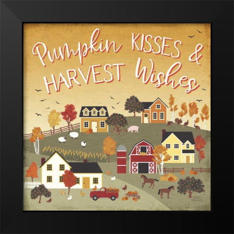 Harvest Village IV Script Black Modern Wood Framed Art Print by Marshall, Laura