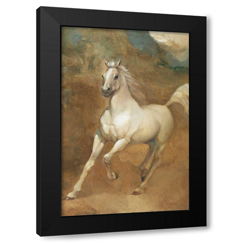 White Knight Crop Black Modern Wood Framed Art Print with Double Matting by Hristova, Albena