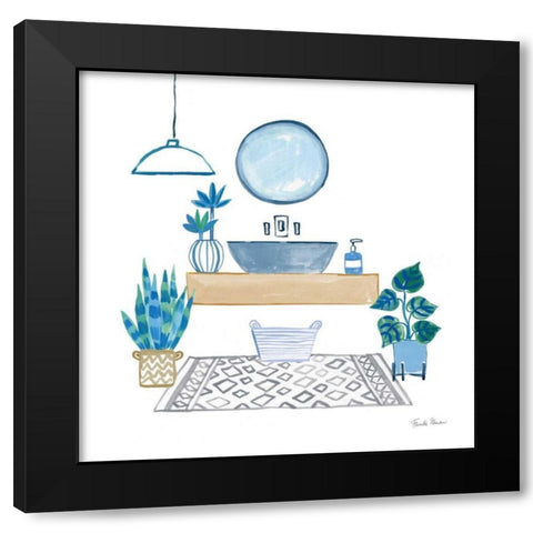 Relax I Black Modern Wood Framed Art Print with Double Matting by Zaman, Farida