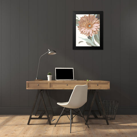 Jewel of the Garden II Pastel Black Modern Wood Framed Art Print by Nai, Danhui