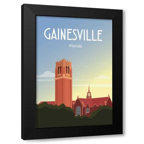 Gainesville Black Modern Wood Framed Art Print with Double Matting by Escalante, Omar