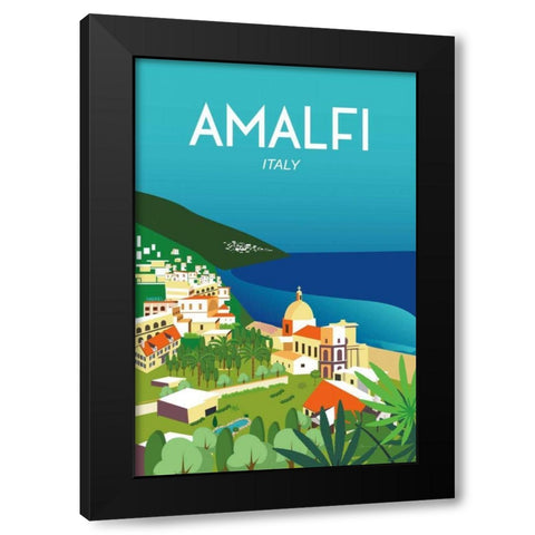 Amalfi Black Modern Wood Framed Art Print with Double Matting by Escalante, Omar