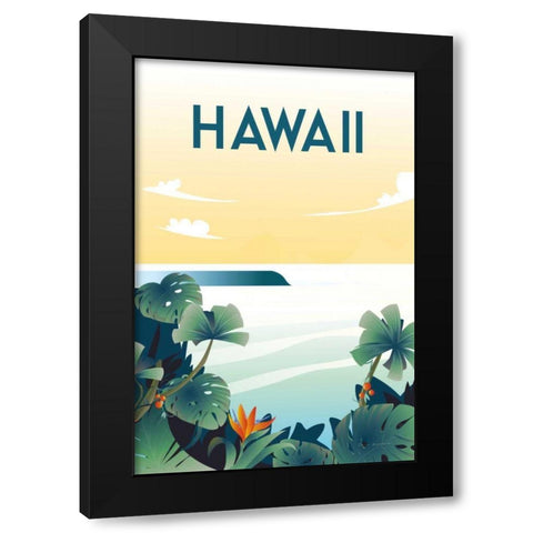 Hawaii Black Modern Wood Framed Art Print by Escalante, Omar