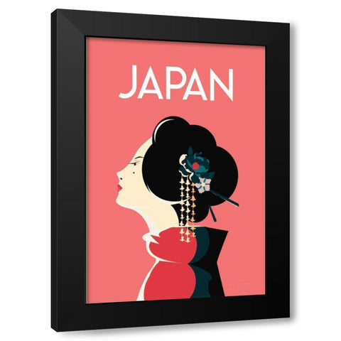 Japan Black Modern Wood Framed Art Print with Double Matting by Escalante, Omar
