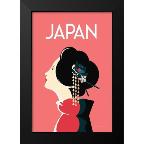 Japan Black Modern Wood Framed Art Print by Escalante, Omar