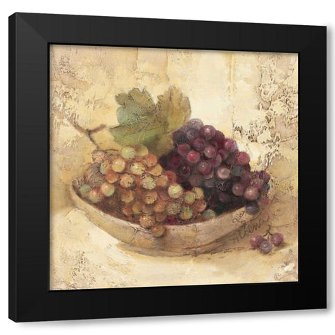 Sunlit Grapes Black Modern Wood Framed Art Print with Double Matting by Hristova, Albena