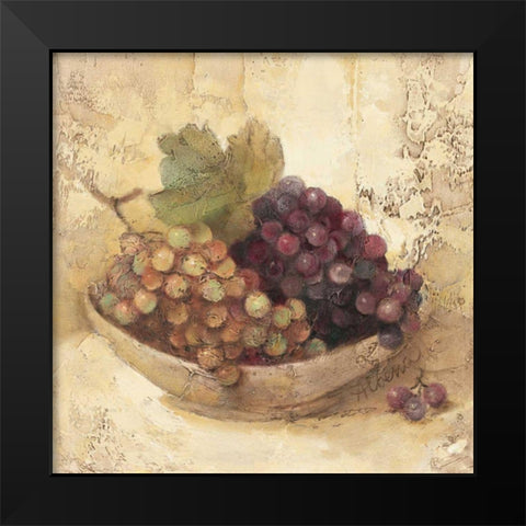 Sunlit Grapes Black Modern Wood Framed Art Print by Hristova, Albena