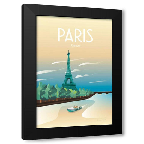 Paris Black Modern Wood Framed Art Print by Escalante, Omar