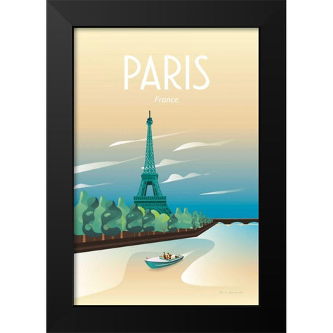Paris Black Modern Wood Framed Art Print by Escalante, Omar