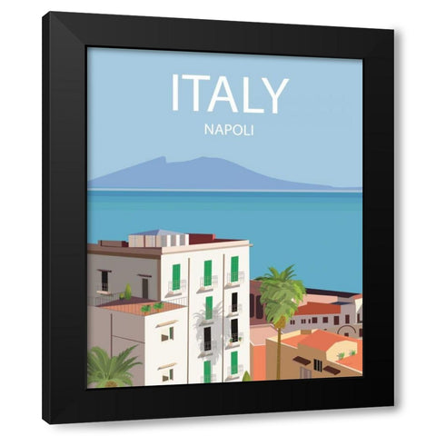 Napoli Black Modern Wood Framed Art Print with Double Matting by Escalante, Omar