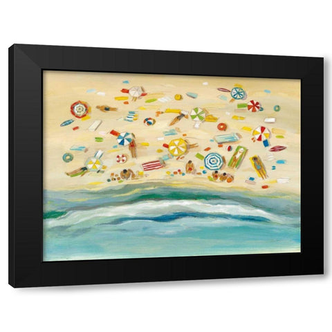 Beach Day Black Modern Wood Framed Art Print by Vassileva, Silvia
