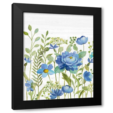 Botanical Blue VII Black Modern Wood Framed Art Print with Double Matting by Vassileva, Silvia