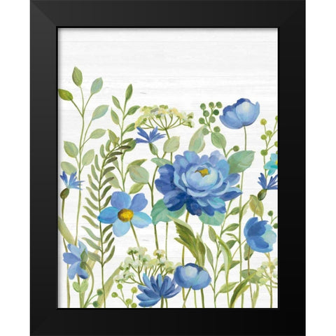 Botanical Blue VII Black Modern Wood Framed Art Print by Vassileva, Silvia